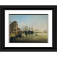 thumbnail image 1 of Rudolf von Alt 18x14 Black Ornate Wood Framed Double Matted Museum Art Print Titled - View of the Strada Nuova Against the Giardini Pubblici in Venice (1834), 1 of 5
