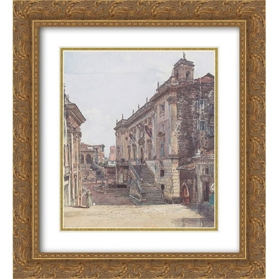 Rudolf von Alt 2x Matted 20x24 Gold Ornate Framed Art Print 'The Capitol in Rome'