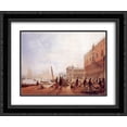thumbnail image 1 of Rudolf von Alt 2x Matted 24x20 Black Ornate Framed Art Print 'Figures on the Riva degli Schiavone', 1 of 2