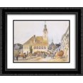 thumbnail image 1 of Rudolf von Alt 2x Matted 24x20 Black Ornate Framed Art Print 'The Town Hall in Modling', 1 of 2