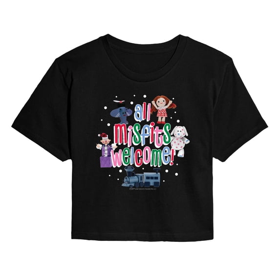 Rudolph - All Misfits Welcome - Juniors Cropped Short Sleeve Graphic T-Shirt