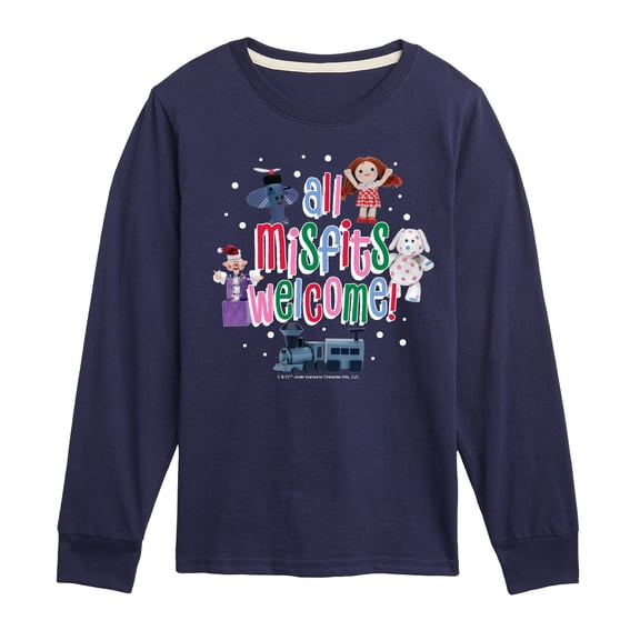 Rudolph - All Misfits Welcome - Youth Long Sleeve Graphic T-Shirt