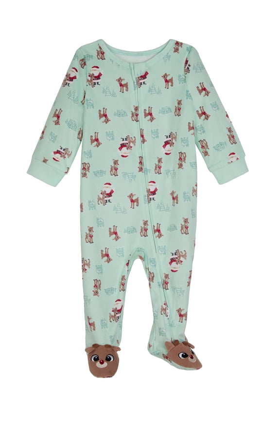 Rudolph Baby One-Piece Footed Sleep N' Play, Sizes Newborn-9 Months