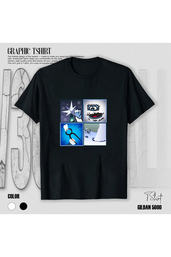 Rudolph Bumble Squares Cute Retro Holiday Classic Winter Art Unisex T-Shirt, up to size 5XL