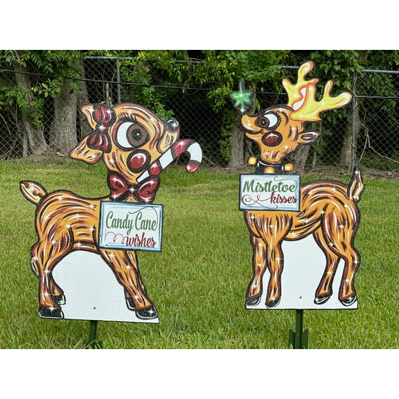 Rudolph Christmas Reindeer with mistletoe Outdoor Decoration
