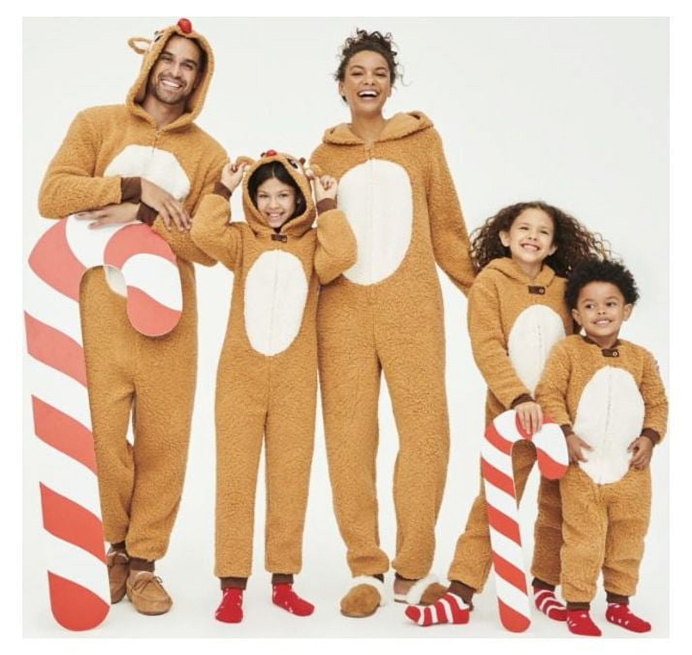 Rudolph Christmas Toddler Matching Family Pajamas Union Suit, Sizes 2T-5T