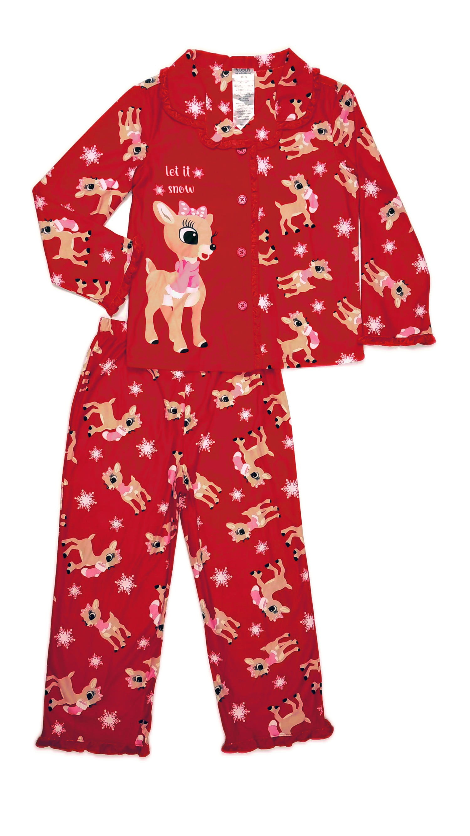 Rudolph Girls Pajamas in Kids Pajamas Robes Walmart