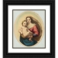 thumbnail image 1 of Rudolph Geudtner 15x17 Black Ornate Wood Framed Double Matted Museum Art Print Titled - Copy After Raphael's Sistine Madonna (19th Century), 1 of 5