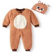 RUDOLPH THE RED-NOSED REINDEER Rudolph Red Nosed Reindeer Matching Family Union Suit Pajamas (12M)