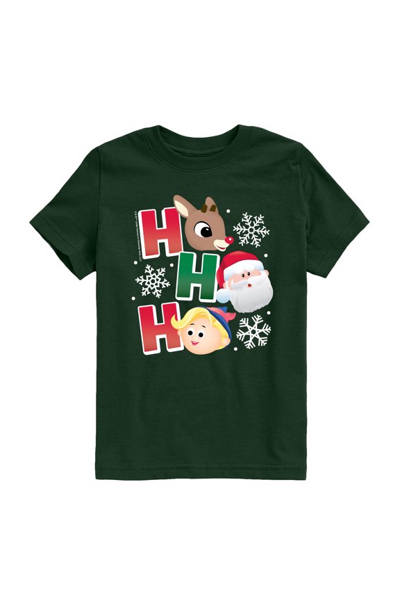- Rudolph Ho Ho Ho Short Sleeve Graphic T-Shirt