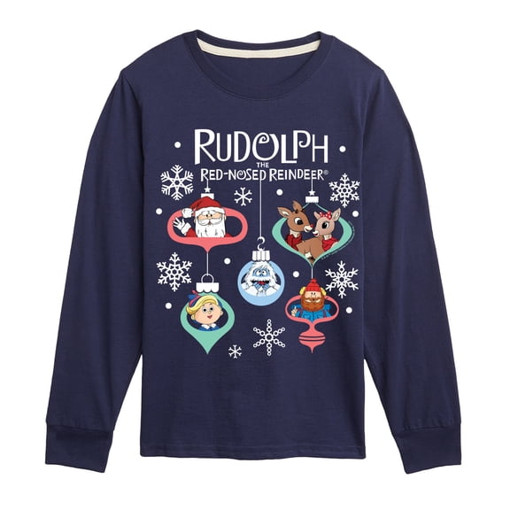 Rudolph - Rudolph Ornaments - Youth Long Sleeve Graphic T-Shirt