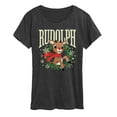 thumbnail image 1 of Rudolph - Rudolph Wreath Collegiate - Women's Short Sleeve Graphic T-Shirt, 1 of 4