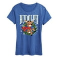 thumbnail image 1 of Rudolph - Rudolph Wreath Collegiate - Women's Short Sleeve Graphic T-Shirt, 1 of 4