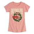 thumbnail image 1 of Rudolph - Rudolph Wreath Collegiate - Youth Girls Short Sleeve T-Shirt, 1 of 4