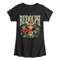 thumbnail image 1 of Rudolph - Rudolph Wreath Collegiate - Youth Girls Short Sleeve T-Shirt, 1 of 4