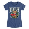 thumbnail image 1 of Rudolph - Rudolph Wreath Collegiate - Youth Girls Short Sleeve T-Shirt, 1 of 4