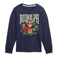 thumbnail image 1 of Rudolph - Rudolph Wreath Collegiate - Youth Long Sleeve Graphic T-Shirt, 1 of 4