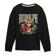 thumbnail image 1 of Rudolph - Rudolph Wreath Collegiate - Youth Long Sleeve Graphic T-Shirt, 1 of 4