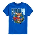 thumbnail image 1 of Rudolph - Rudolph Wreath Collegiate - Youth Short Sleeve Graphic T-Shirt, 1 of 4