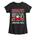 thumbnail image 1 of Rudolph - Rudolphs Christmas Trees - Youth Girls Short Sleeve T-Shirt, 1 of 4