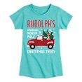 thumbnail image 1 of Rudolph - Rudolphs Christmas Trees - Youth Girls Short Sleeve T-Shirt, 1 of 4