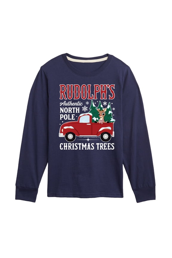 - Rudolphs Christmas Trees - Youth Long Sleeve Graphic T-Shirt