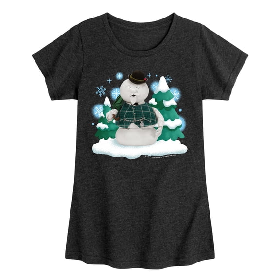 Rudolph - Sam Winter Scene - Youth Girls Short Sleeve T-Shirt