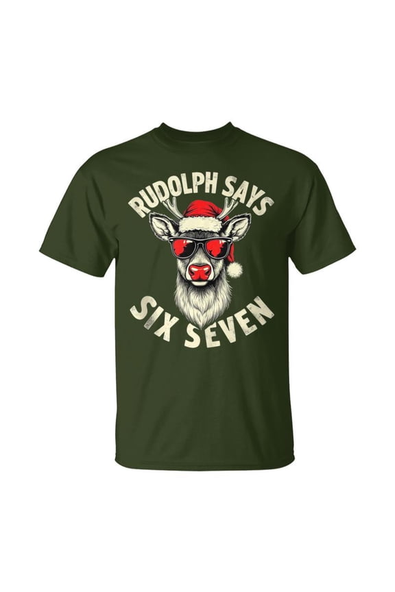 Rudolph Says Six Seven Cool Santa Squad Festive TShirt