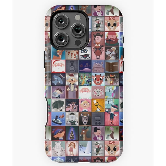 Rudolph Squares Christmas Pattern Phone Case for iPhone 16 15 14 13 12 11 Pro Max