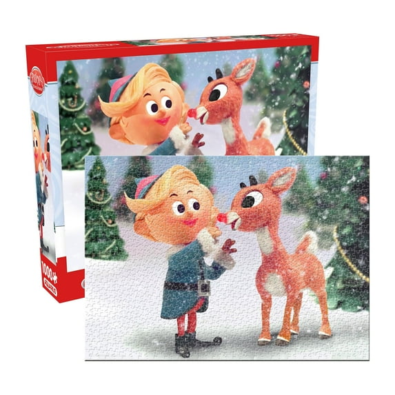 Rudolph The Red-Nosed Reindeer 1000 Piece Glitter Snow Jigsaw Puzzle