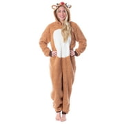 Rudolph The Red-Nosed Reindeer Adult Faux Shearling Union Suit Pajama Fleece One-Piece Footless Sleeper Sleepwear