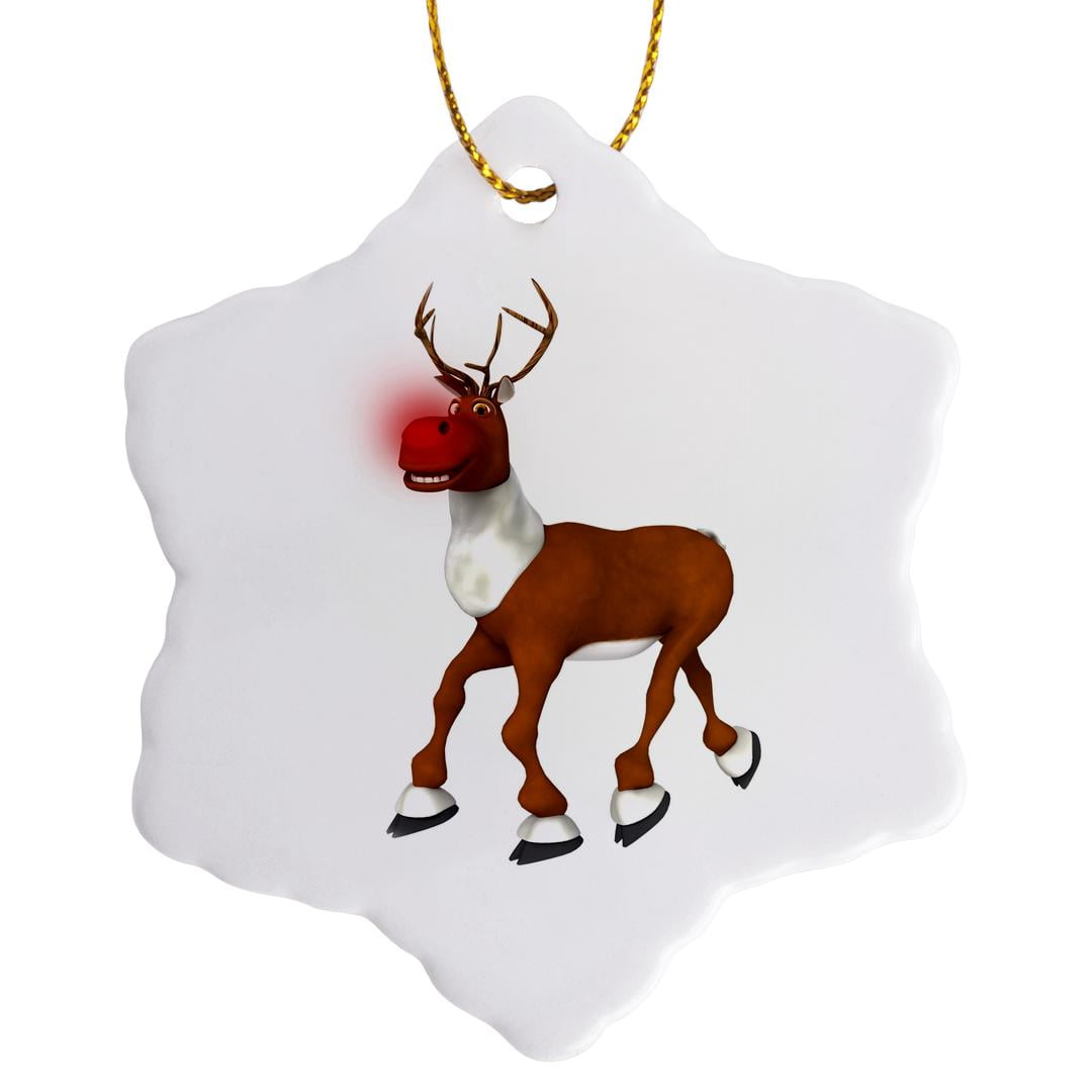 3drose, Rudolph the Red Nosed Reindeer Cartoon, 3 inch Snowflake ...