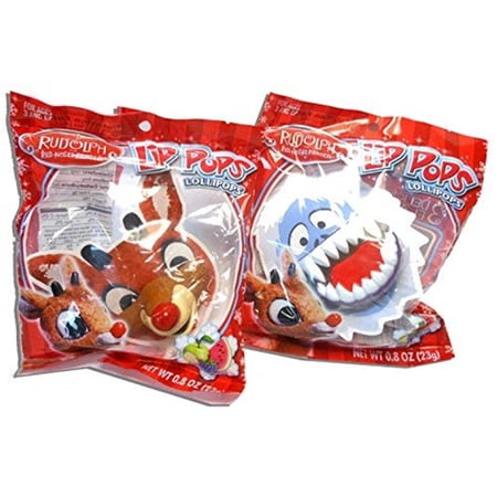 Rudolph The Red-Nosed Reindeer Christmas Lip Pop Lollipops, Pack of 2