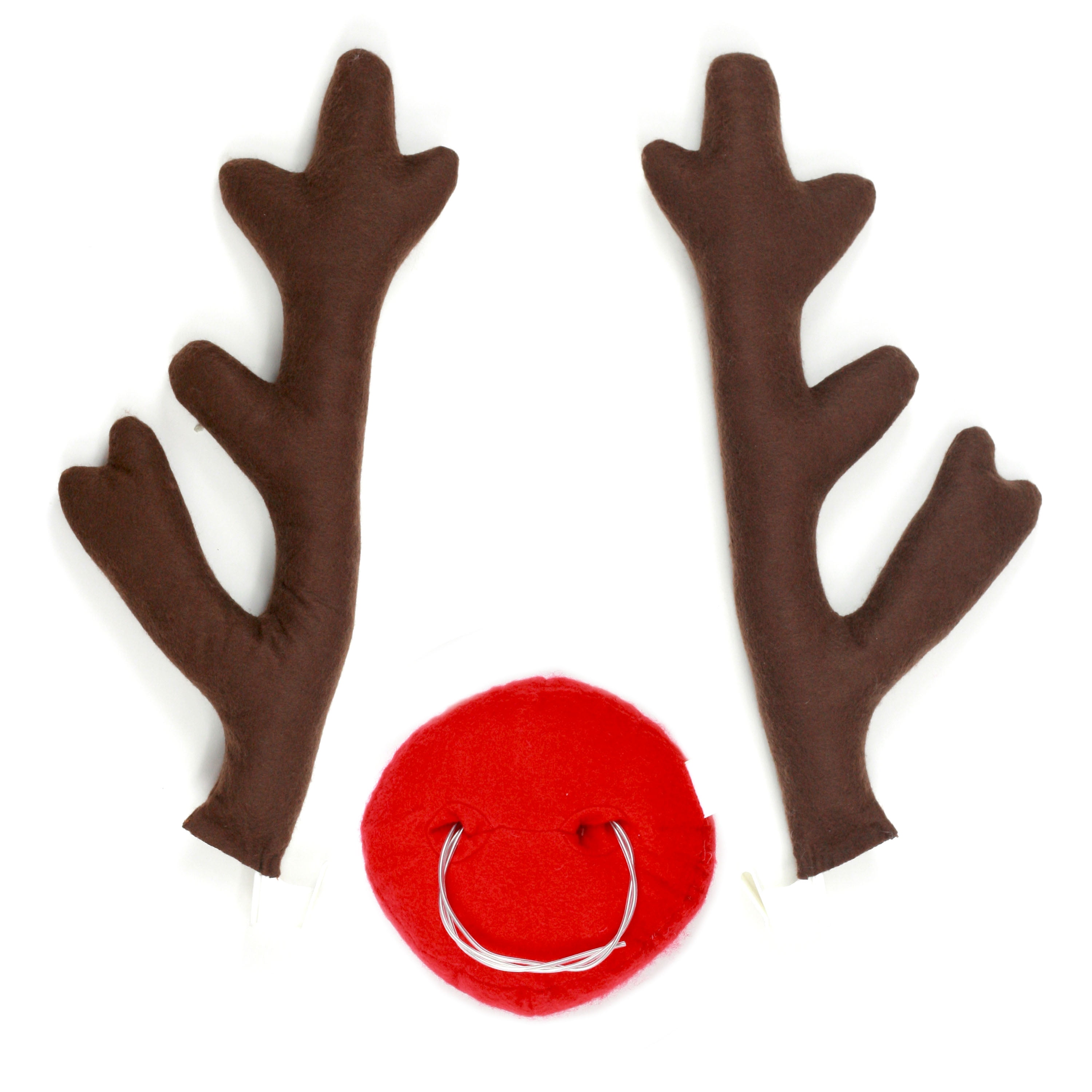 Rudolph The Red Nosed Reindeer Christmas Rudolph Car Costume – Reindeer Brown Antlers and Red Nose set