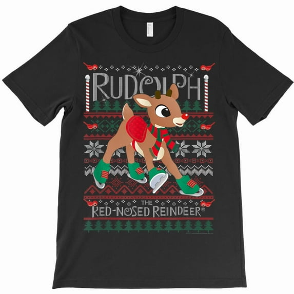 Rudolph The Red-Nosed Reindeer Funny Christmas Special Sweater Graphic T-Shirt - Great Gift Idea G4389, Up to 5XL