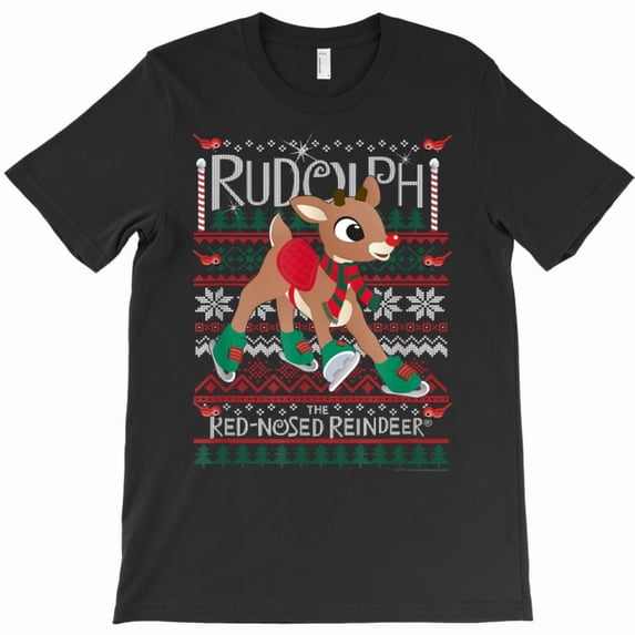 Rudolph The Red-Nosed Reindeer Funny Christmas Special Sweater Graphic T-Shirt - Holiday Favorite G4256, Up to 5XL