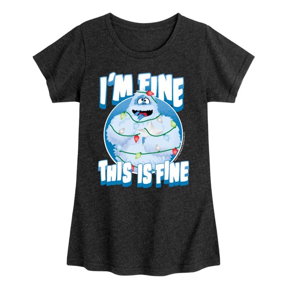 Rudolph - This Is Fine - Youth Girls Short Sleeve T-Shirt