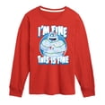 thumbnail image 1 of Rudolph - This Is Fine - Youth Long Sleeve Graphic T-Shirt, 1 of 4