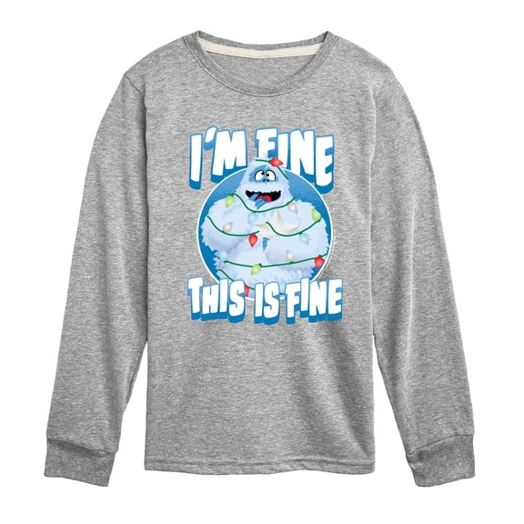 Rudolph - This Is Fine - Youth Long Sleeve Graphic T-Shirt