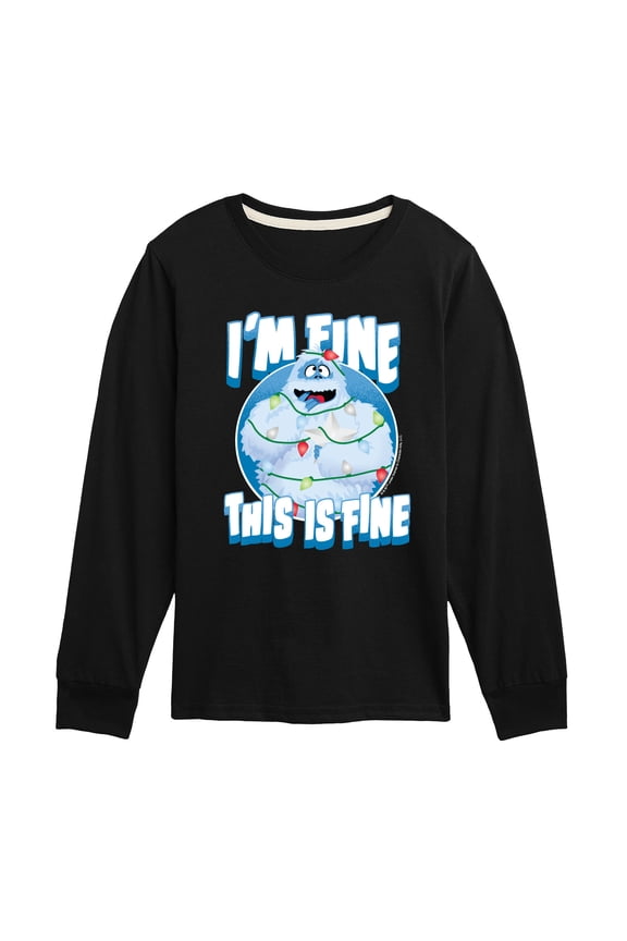 - This Is Fine - Youth Long Sleeve Graphic T-Shirt