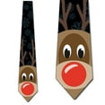 thumbnail image 1 of Rudolph Ties Mens Christmas Neckties Reindeer Tie by Three Rooker, 1 of 3