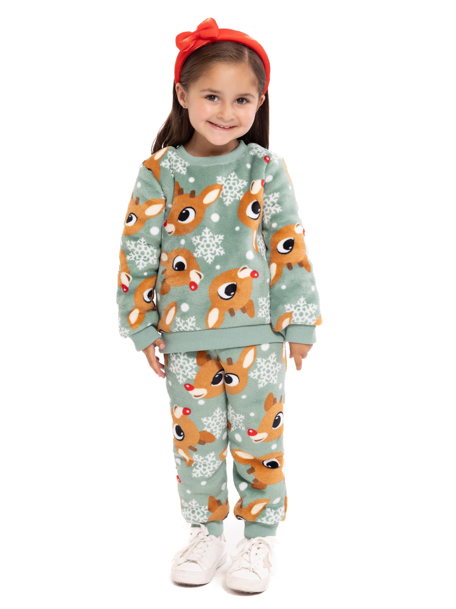 Rudolph the Red-Nosed Reindeer Toddler Boys or Girls Plush Printed Sweatshirt and Jogger Pants Set, 2-Piece, Sizes 12M-5T