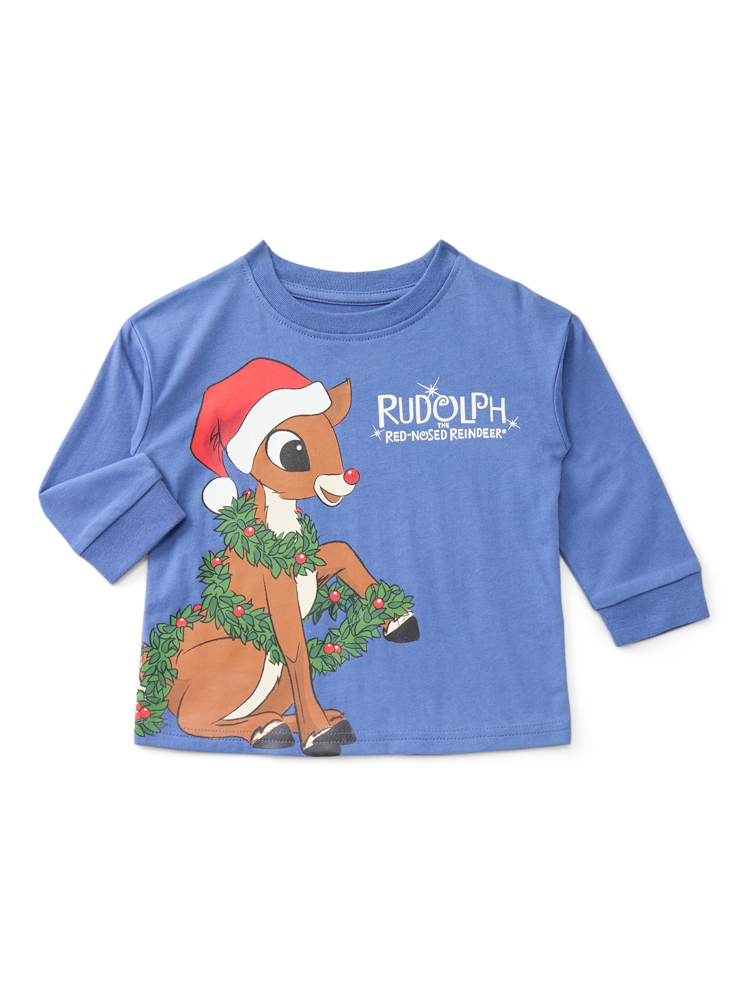 Rudolph Toddler Boys Holiday Graphic Tee with Long Sleeves, Sizes 12M-5T