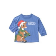BLUEY Rudolph Toddler Boys Holiday Graphic Tee with Long Sleeves, Sizes 12M-5T