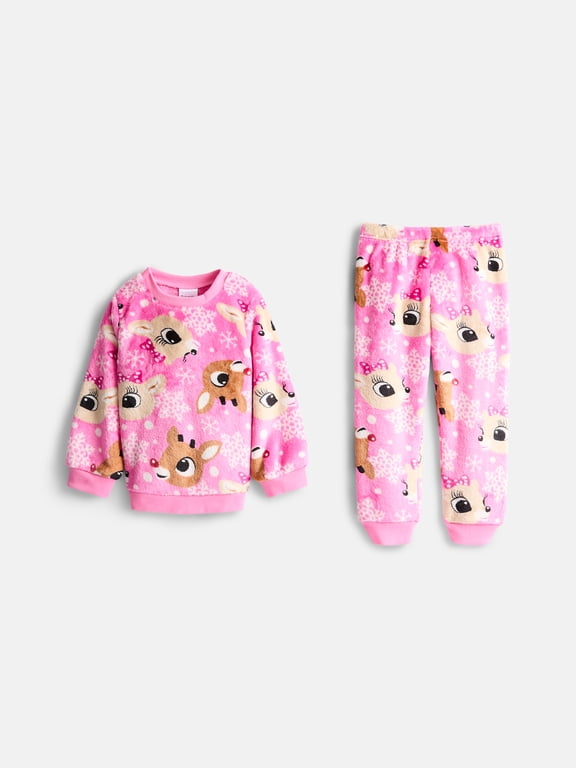 Rudolph Toddler Girls Crewneck Sweatshirt and Jogger Pants Set, 2 Piece, Sizes 12M-5T