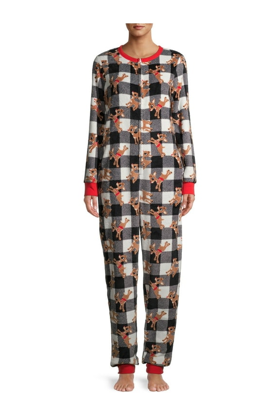 Rudolph Women's and Women's Plus Drop Seat Holiday Union Suit