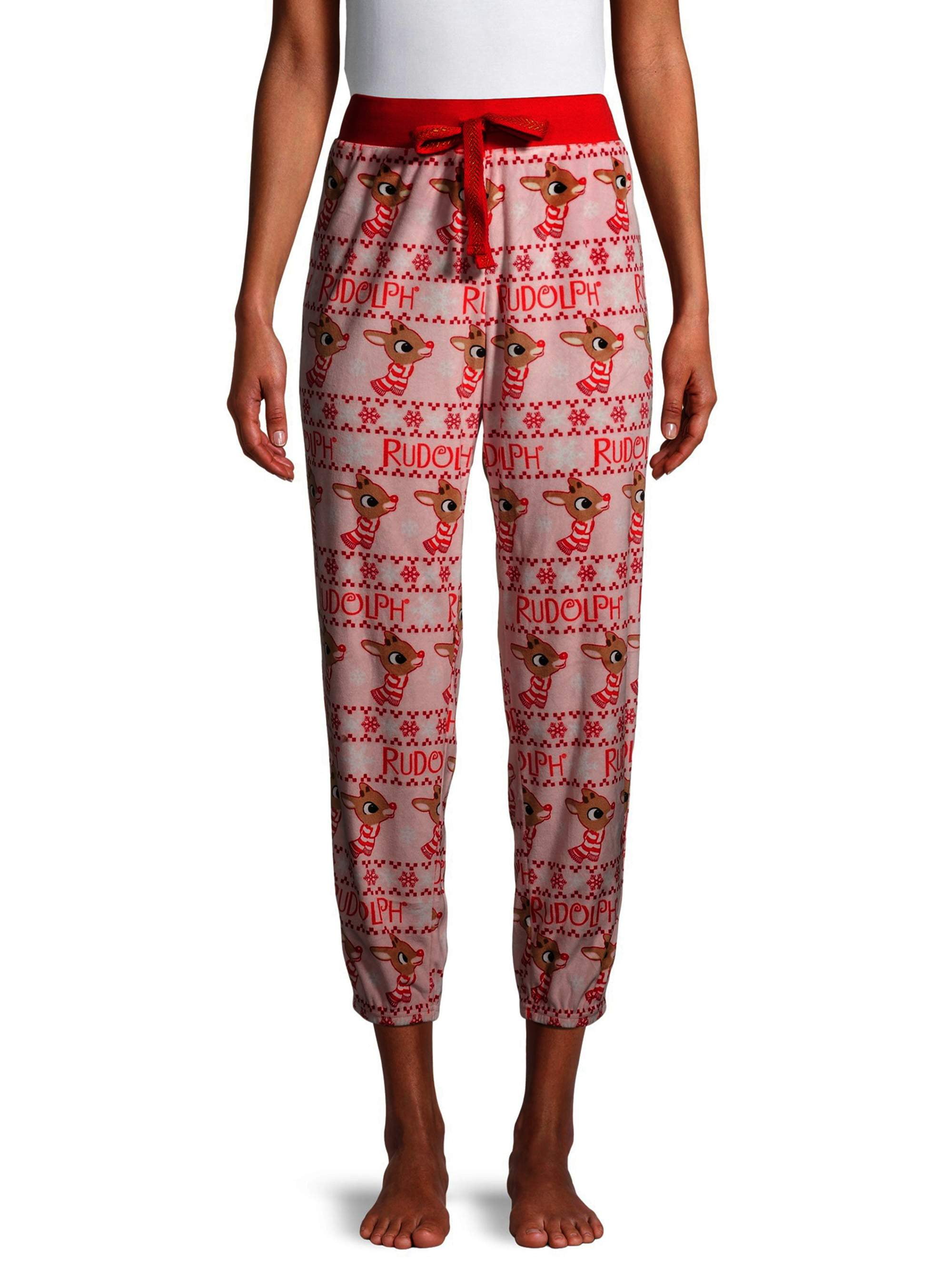 Rudolph Women s and Women s Plus Velour Pajama Joggers Walmart