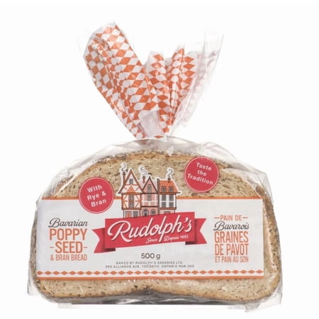 Rudolph's Bakeries Poppyseed Sourdough Bread 500g - Authentic Bavarian-Style Rye Sourdough with Poppy Seeds and Honey - Imported from Canada - Brick Oven Baked