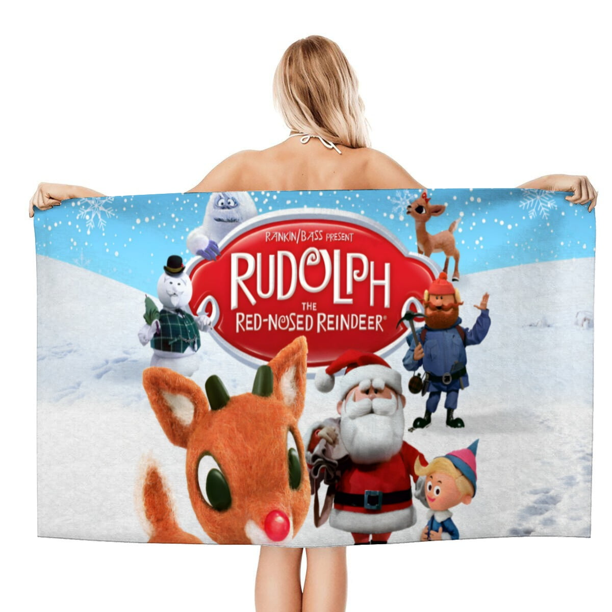 Rudolph the Red Nosed Gifts Beach Towel for Women Girl Or Boys Birthday ...