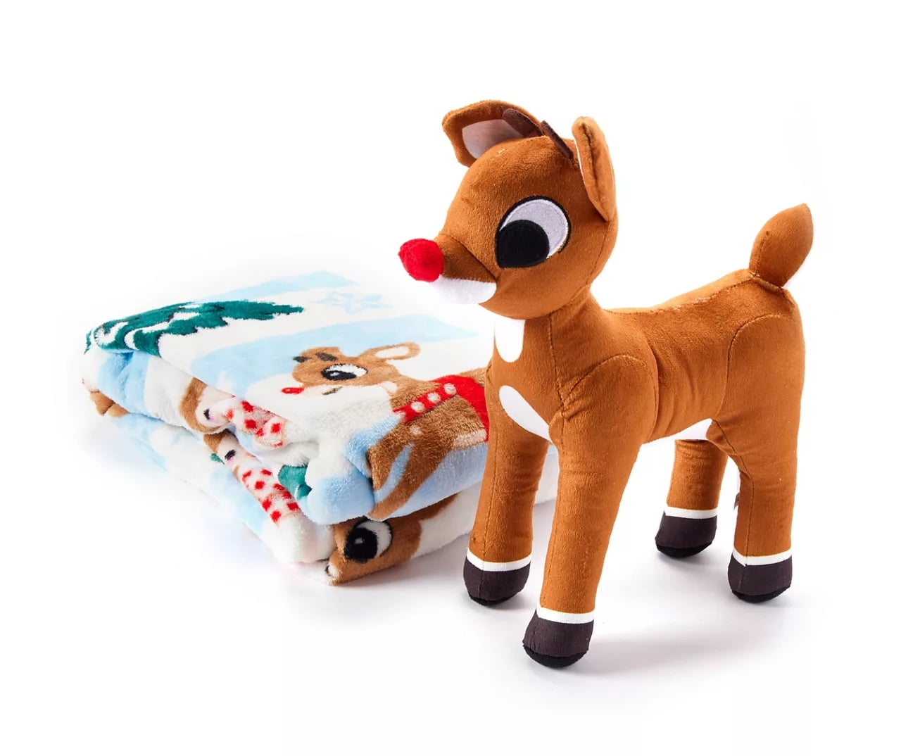 Rudolph the Red Nosed Reindder Christmas Holiday Plush Toy and Blanket